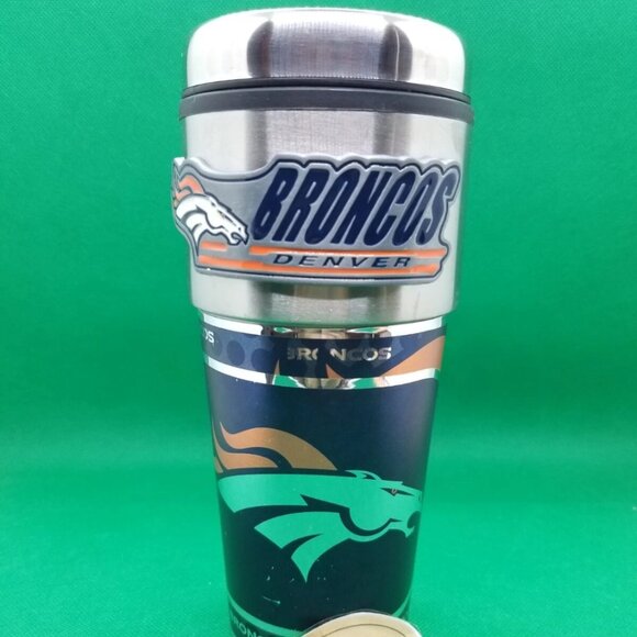 Denver Broncos American Western Conference NFL Tumbler with Metal Emblem - Picture 1 of 5